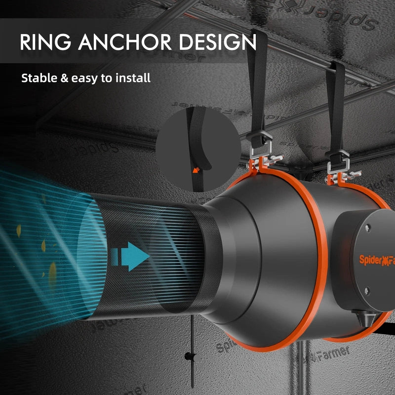 Spider Farmer G-1000 CP Complete Grow Tent Kit inline fan ring Anchor Design