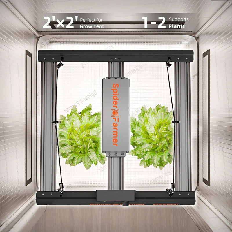 Spider Farmer G-1500 LED Grow Light/ Grow Tent Kit  2.3x2.3 top down view