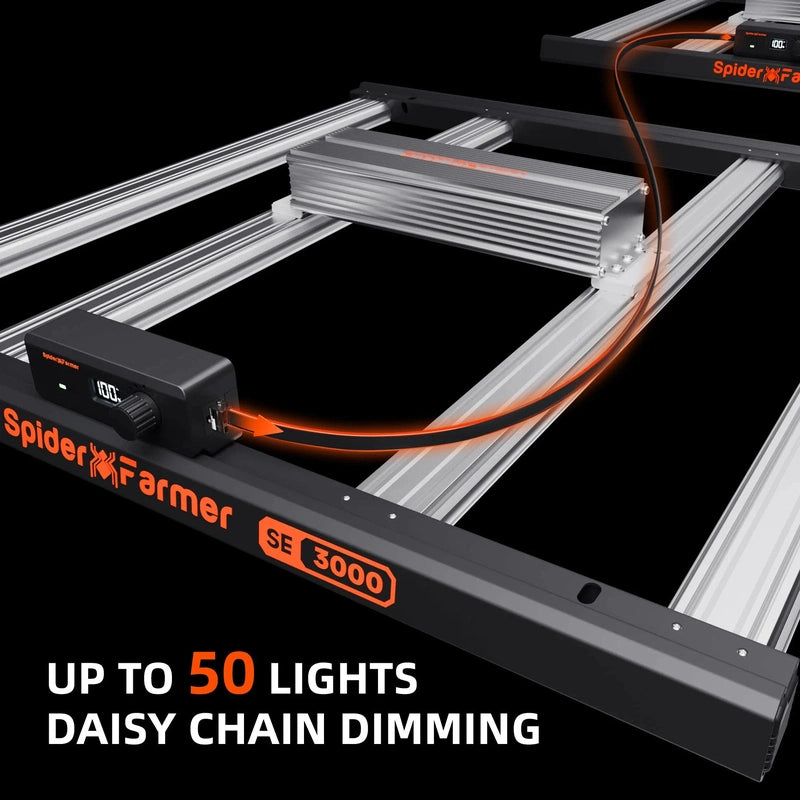 Spider Farmer SE-3000 LED Grow Light 300W daisy chain