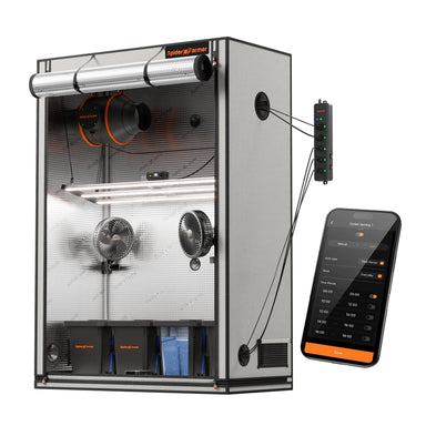 Spider Farmer SE-4500 Smart Hydroponic DWC Grow Tent Kit W/ Ventilation System / Thermostat Controller 2x4 front view
