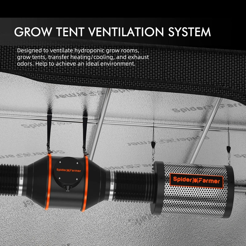 Spider Farmer SF-2000 EVO CP Complete Grow Tent kit ventilation system