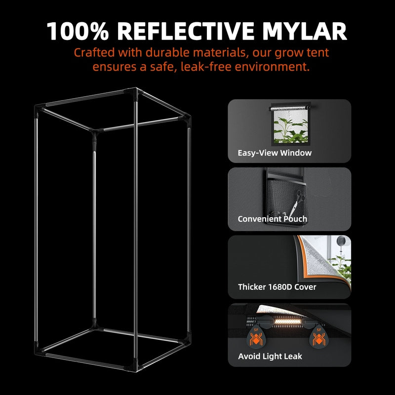 Spider Farmer SF-2000 EVO Complete Grow Tent Kit mylar