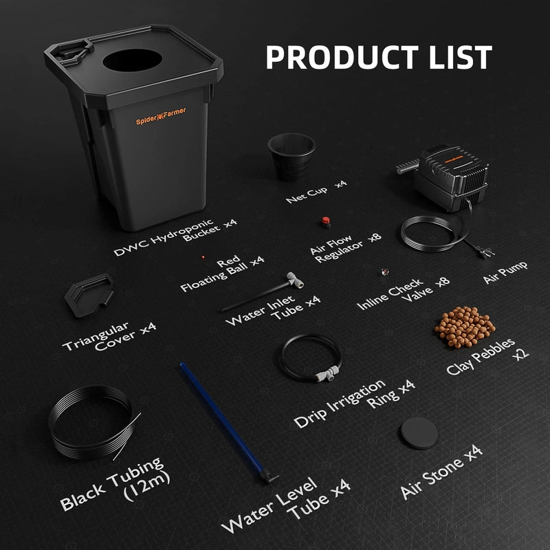 Spider Farmer SF-2000 Smart Hydroponic DWC Grow Tent Kit W/ Ventilation System / Thermostat Controller 2x4 product list