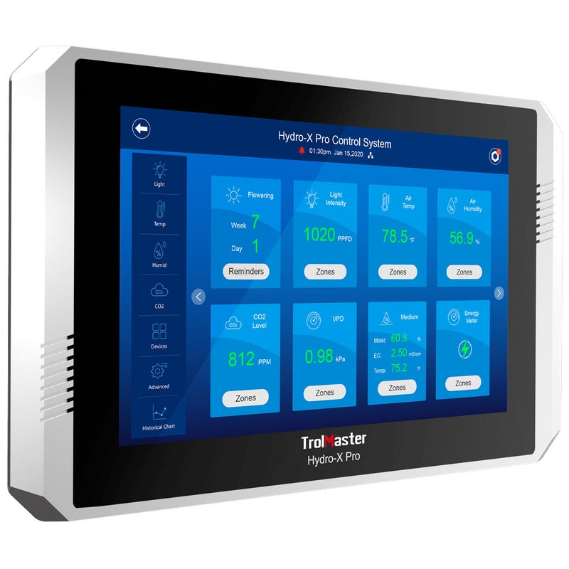 TrolMaster Hydro-X PRO Environmental Control System with 4-in-1 Sensor (HCS-2) front view angled