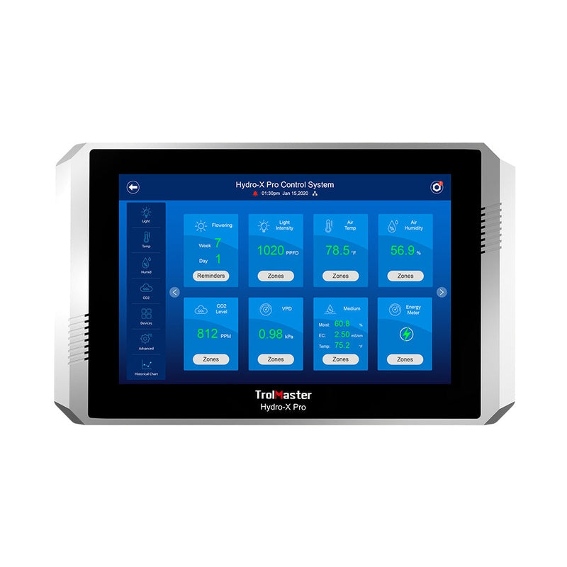 TrolMaster Hydro-X PRO Environmental Control System with 4-in-1 Sensor (HCS-2) front view close up on