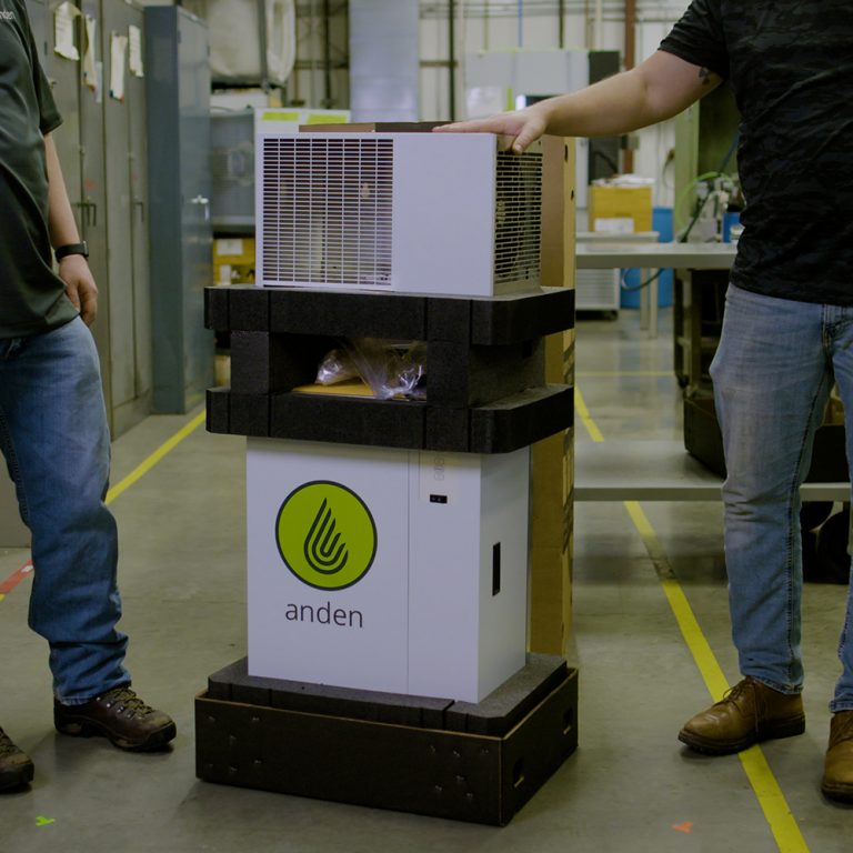 Two people interacting with Anden AS150 Steam Humidifier 