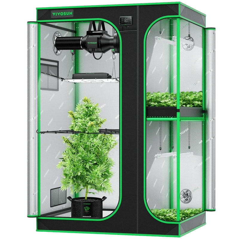 2 in 1 grow tent kit Smart 2-in-1 Grow Tent Kit 3x4, 2-Plant Complete System, with WiFi E42A+ Controller, AeroLight Wing AW200SE LED Grow Light, and 4-inch AeroZesh G4 Ven