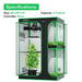 Vivosun Smart 2-In-1 Grow Tent Kit GIY-SGS-43 3x4, 2-Plant Complete System specifications 