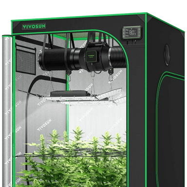 Vivosun Smart Grow Tent Kit GIY-SE-44 4x4, 4-Plant Complete System 2x 200W AeroLight front view 