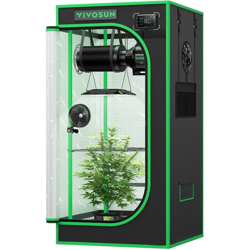 2x2 grow tent kit 2x2 Smart Grow Tent Kit,4-Plant Kit,Full Spectrum 100W AeroLight LED Grow Light with Ventilation Combo