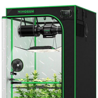 Vivosun Smart Grow Tent Kit GIY-SGS-33 Pro 3x3, 3-Plant Complete System front view 