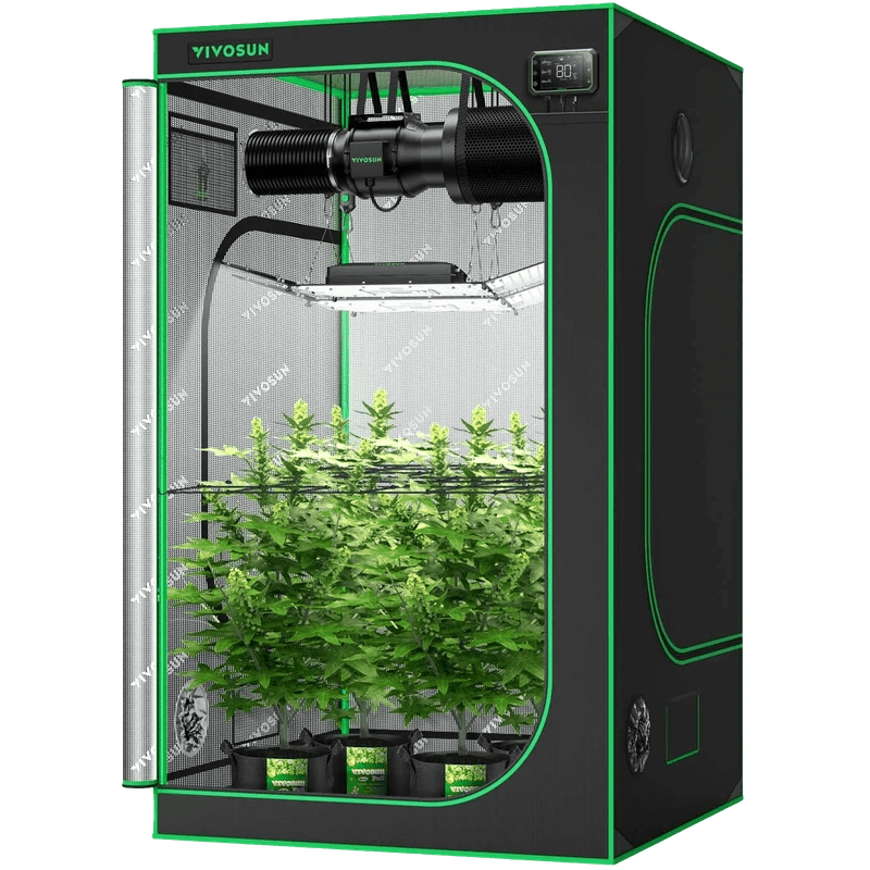 Vivosun Smart Grow Tent Kit GIY-SGS-44 4x4, 4-Plant Complete System 2x 200W AeroLight front view #2 