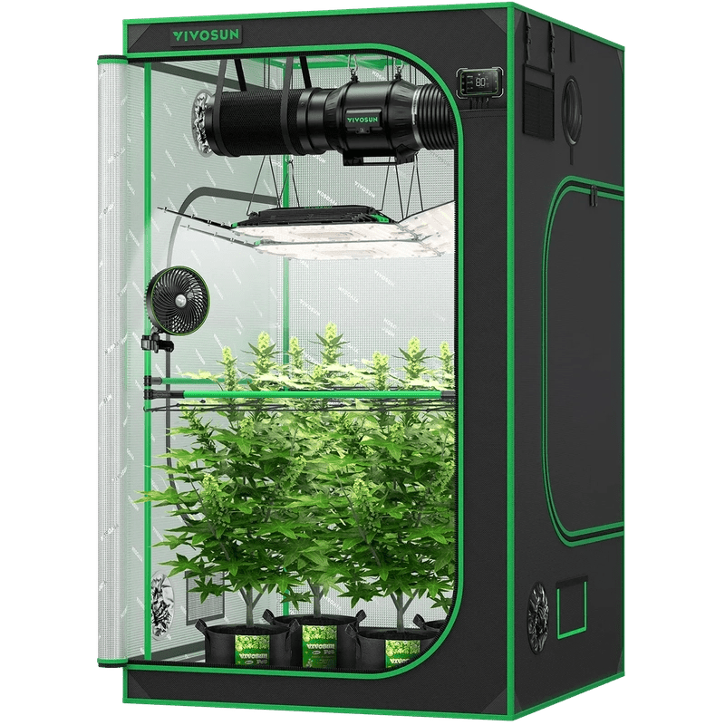 Vivosun Smart Grow Tent Kit GIY-SGS-44 Pro 4x4, 4-Plant Complete System 2x 200W AeroLight front view #2 