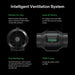 Vivosun Smart Grow Tent Kit GIY-SGS-44 Pro 4x4, 4-Plant Complete System 2x 200W AeroLight intelligent ventilation system showing inline fan 