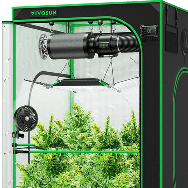 Vivosun Smart Grow Tent Kit GIY-SGS-44 Pro 4x4, 4-Plant Complete System 400W AeroLight front view 