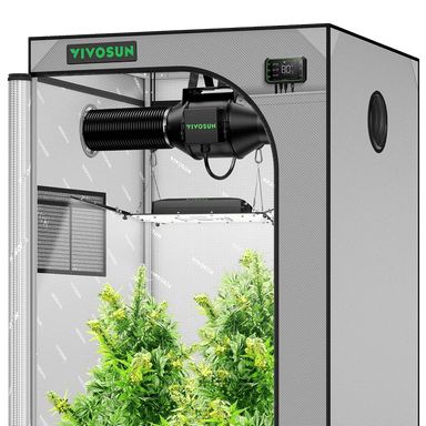 Vivosun Smart Grow Tent Kit GIY-SGS-G33 3x3, 3-Plant Complete System front view 