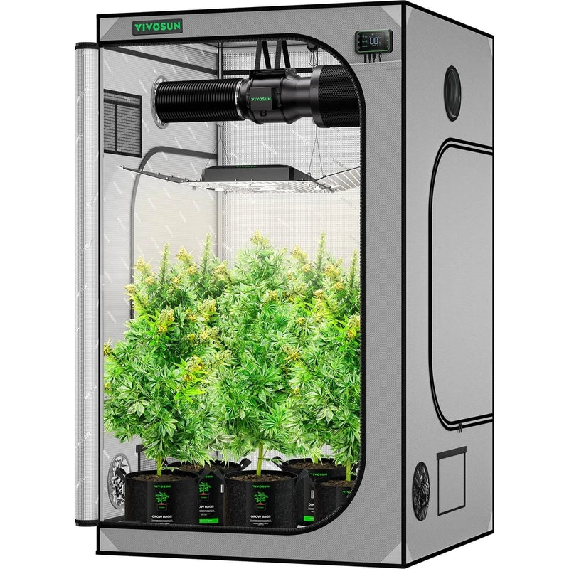 Vivosun Smart Grow Tent Kit GIY-SGS-G44 4x4, 4-Plant Complete System front view 