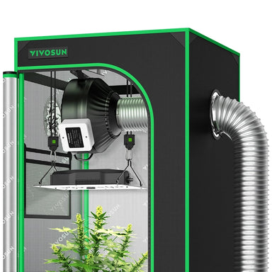 Vivosun Standard Grow Tent Kit GIY-22 2x2, 1-Plant Complete System Z4 Inline Fan front view 