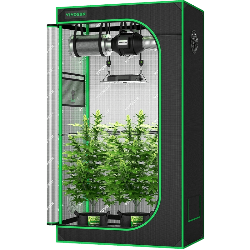 2x3 grow tent Vivosun Standard Grow Tent Kit GIY-32 – 2x3, 2-Plant System with 100W LED Grow Light & 4 Ventilation
