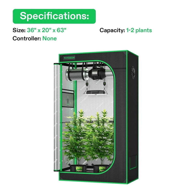 Vivosun Standard Grow Tent Kit GIY-32 2x3, 2-Plant Complete System specifications 