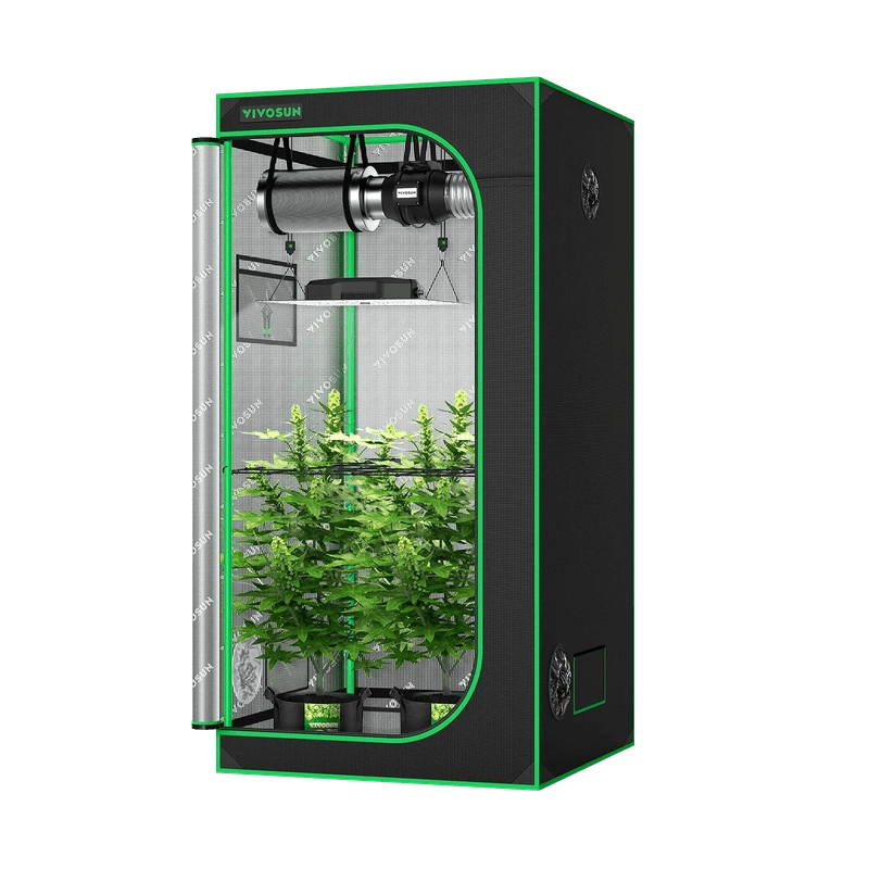 Vivosun Standard Grow Tent Kit GIY-33 3x3, 3-Plant Complete System front view #2 