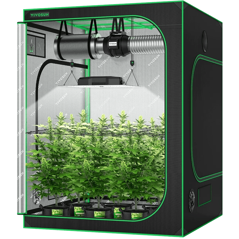 6 plant grow tent Vivosun Standard Grow Tent Kit GIY-55 – 5x5, 6-Plant System with 400W LED Grow Light & 6 Ventilation