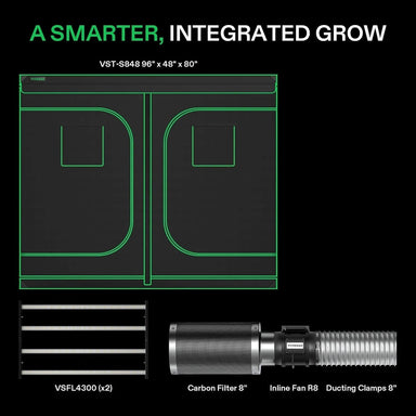 Vivosun Standard Grow Tent Kit GIY-84 4x8, 8-Plant Complete System kit includes showing what comes with the kit 