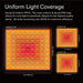 Vivosun Standard Grow Tent Kit GIY-88 8x8, 16-Plant Complete System kit uniform light coverage map 