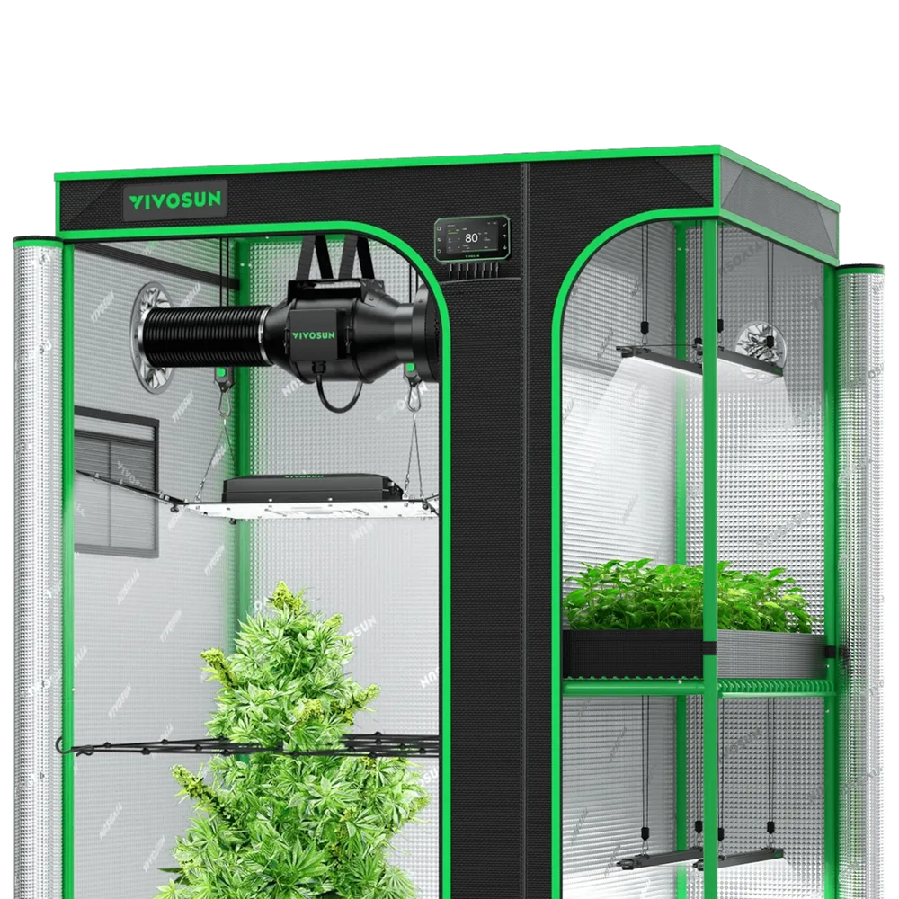Vivosun 3x4 Smart 2-in-1 Grow Tent Kit – 200W AeroLight & E42A+ Control on whit background 