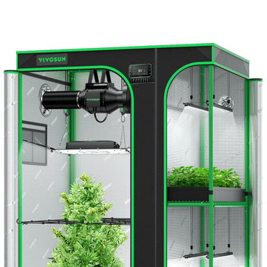 Vivosun 3x4 Smart 2-in-1 Grow Tent Kit – 200W AeroLight & E42A+ Control on whit background 