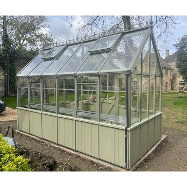 Durham T-Shaped Cedar Half-Boarded Greenhouse – Compact Portico Design, Premium Cedar Frame