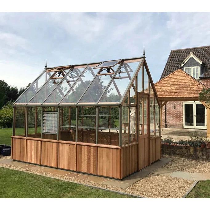 Cheltenham Cedar Half-Boarded Greenhouse – Premium Cedar Frame, Classic Half-Wall Design