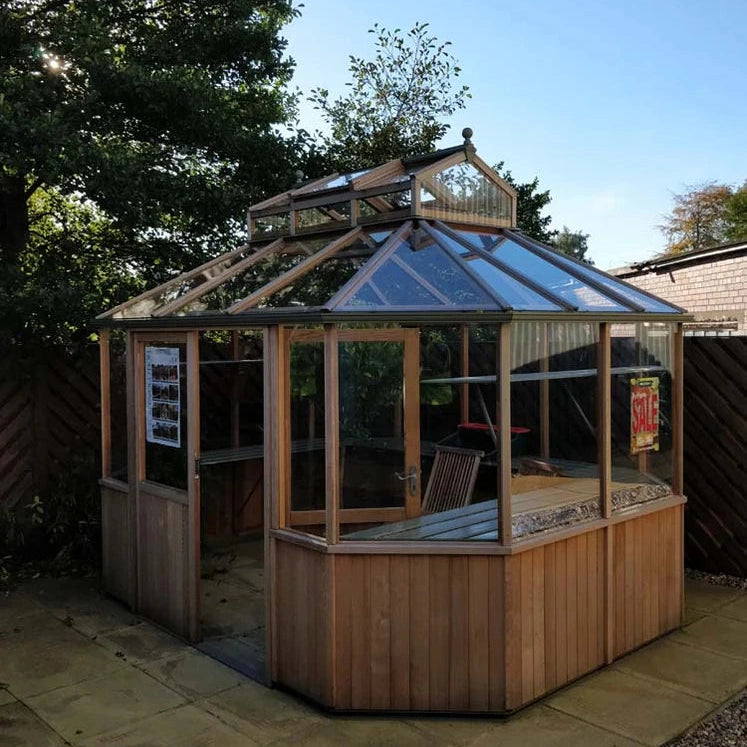 Alton Octagonal Cedar Greenhouse- Aluminum Base