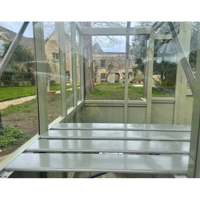 Durham T-Shaped Cedar Half-Boarded Greenhouse – Compact Portico Design, Premium Cedar Frame