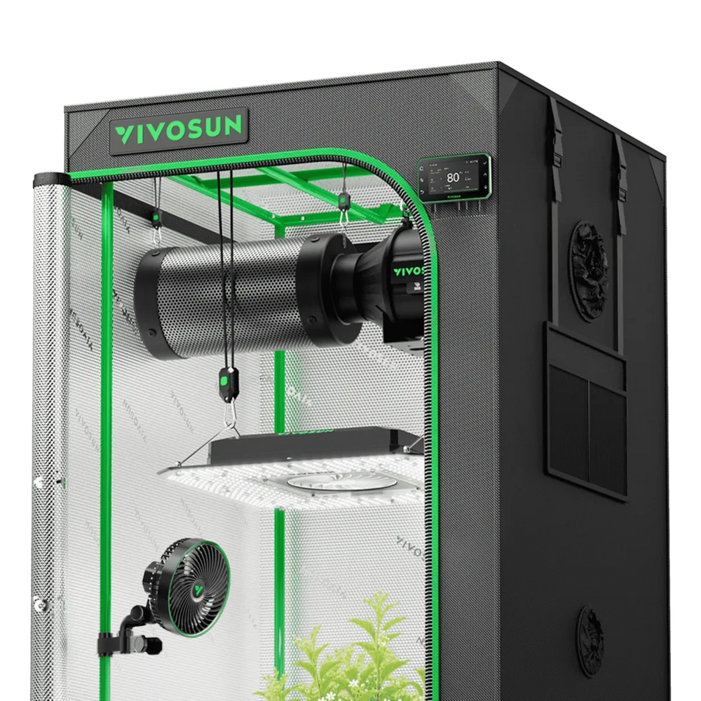 Vivosun 2.3x2.3 Smart Grow Tent Kit Pro with AeroLight Gen2 180W, GrowHub E42A+, AeroZesh ventilation and clip fan