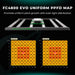 Mars Hydro FC4800 480W 4x4 Smart Grow Tent Kit with iControl FC4800 EVO uniform PPFD map with light distribution chart on a dark background