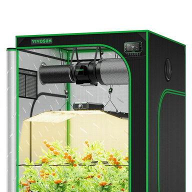Vivosun 4x4 Smart Grow Tent Kit – 400W LumaLight & GrowHub E42A+ front view on white background 