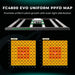 Mars Hydro FC4800 480W 4x4 Complete Grow Tent Kit FC4800 EVO uniform PPFD map with light distribution chart on a dark background