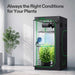 Vivosun 3x3 Smart Grow Tent Kit Pro growing plants under AeroLight Gen2 350W with smart ventilation and airflow control