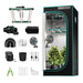 Mars Hydro FC1500 150W LED 2.3' x 2.3' Complete Grow Tent Kit with all components that are included on white background 