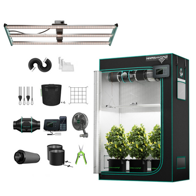 Mars Hydro FC4000 320W 2x4 Smart Grow Tent Kit with iControl including all accessories on a white background 