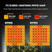 Mars Hydro FC-E4800 480W LED 4x4 Complete Grow Tent Kit FC-E4800 Uniform PPFD Map with light distribution for seedling, vegetation, and flower stages.