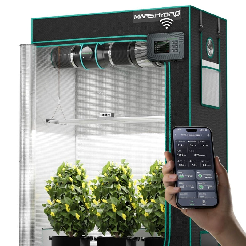 Mars Hydro FC4000 EVO Smart Grow Tent Kit – 320W LED & iControl Smart Controller, 2'x4' Setup