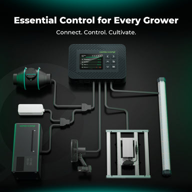 Mars Hydro FC3000 300W 3x3 Pro Smart Grow Tent Kit – iControl Complete System promotional for smart control and all its connectable features 