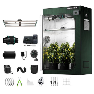 Mars Hydro FC4000 320W 2x4 Pro Smart Grow Tent Kit with iControl with accessories on white background