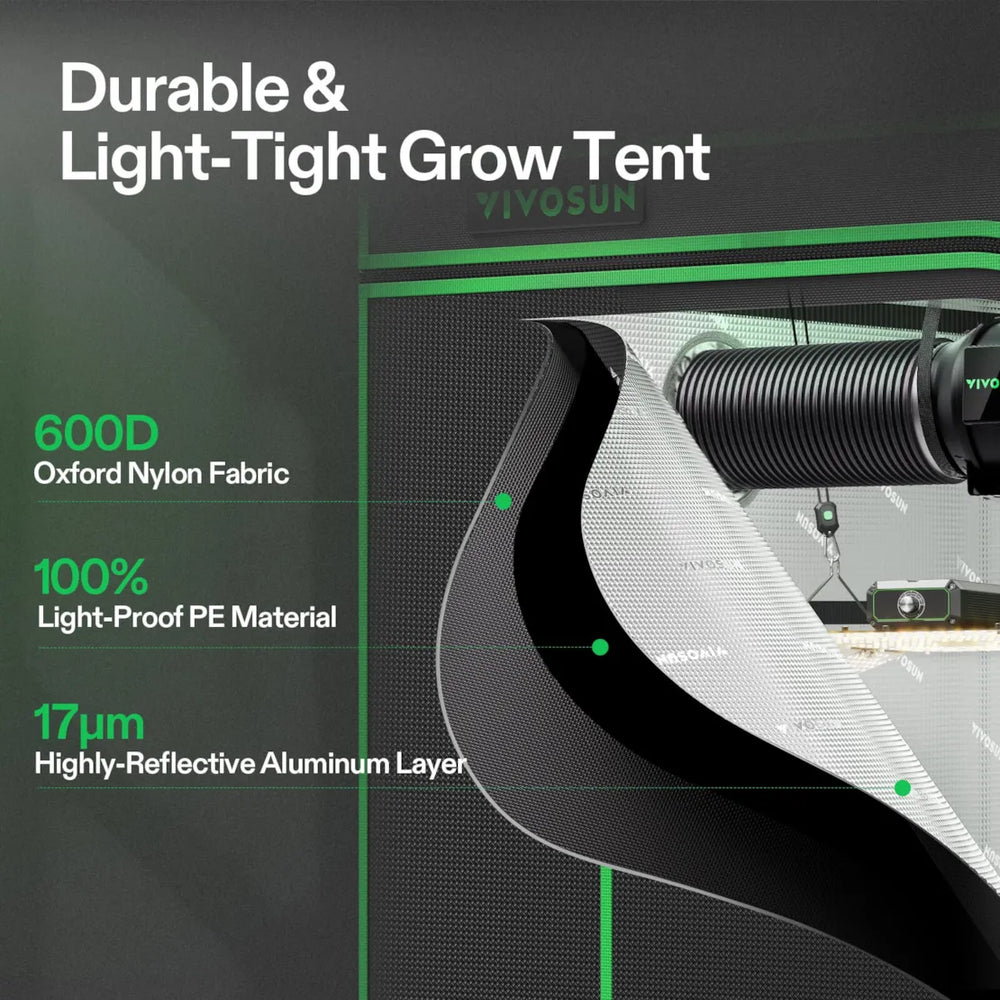 Vivosun 4x4 Smart Grow Tent Kit – 400W LumaLight & GrowHub E42A+ durable and light weight grow tent 