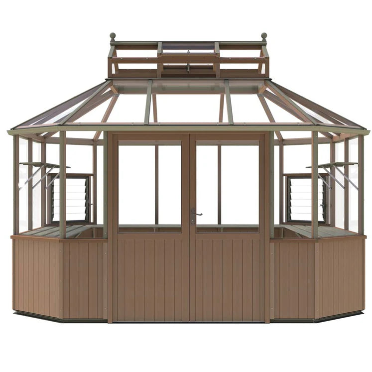 Alton Octagonal Cedar Greenhouse- Aluminum Base