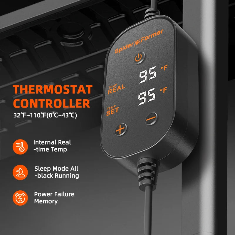 Spider Farmer® 48”X20.75” Seedling Heat Mat and Digital Thermostat for Germination