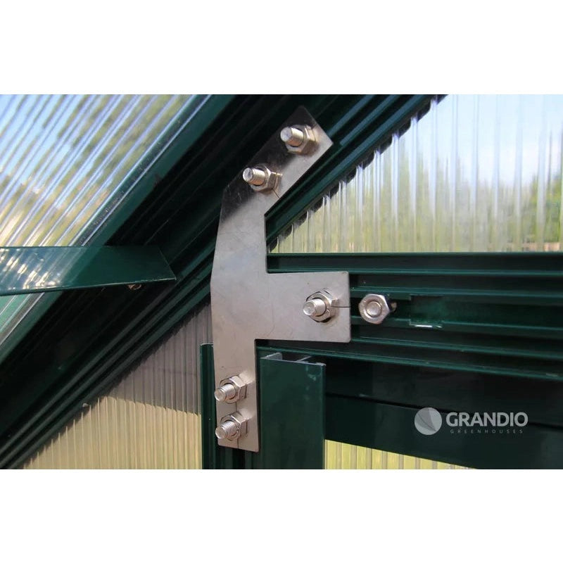 Grandio Ascent Greenhouse close up of structure bolts 