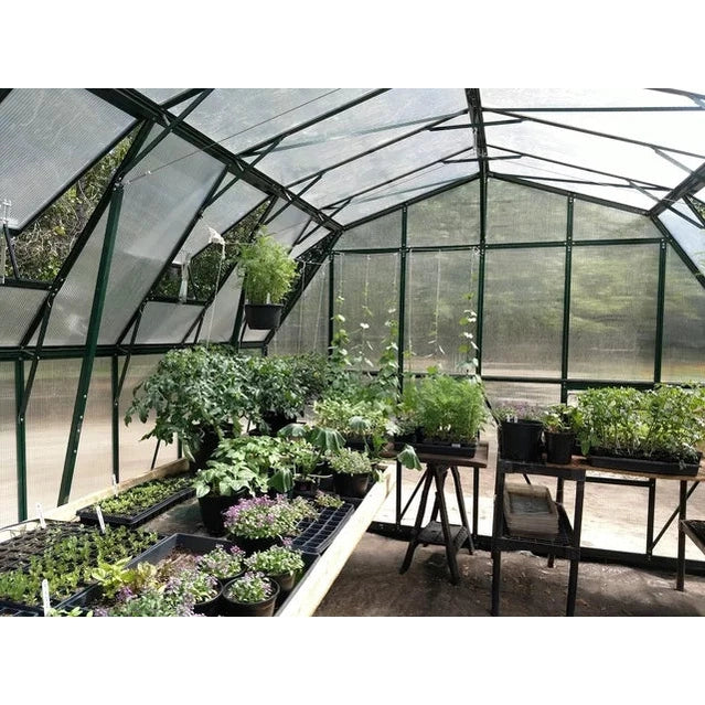 Grandio Summit 12×32 Greenhouse Kit – 384 sq. ft. Barn-Style, Heavy-Duty Frame, All-Season Insulation